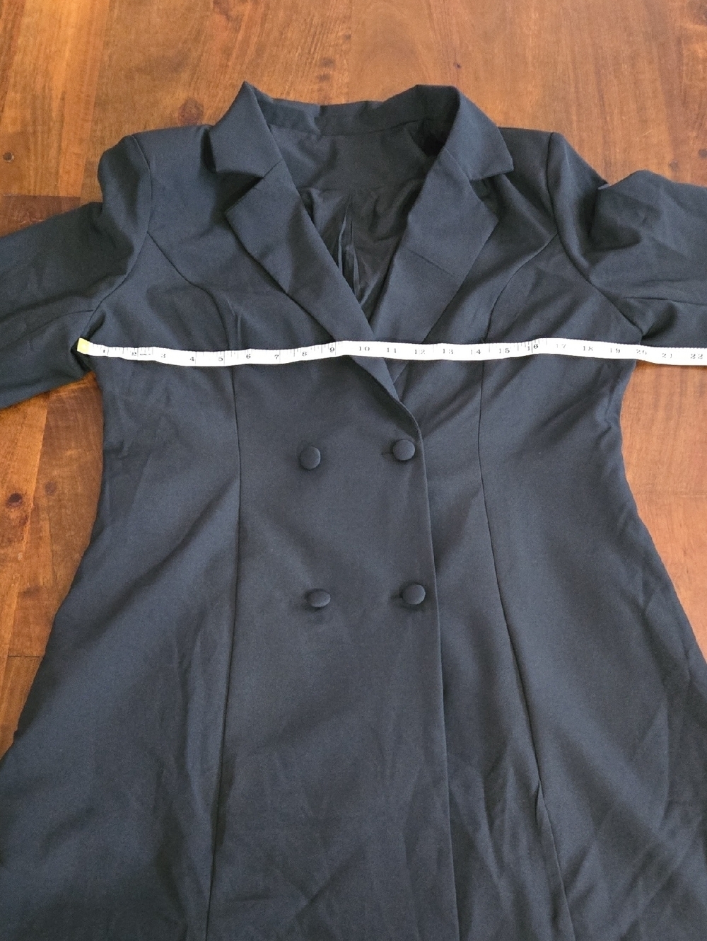 Double-Breasted Black Women's Blazer Coat Size Large - Picture 3 of 6